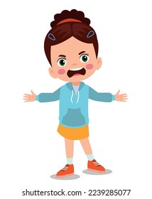 angry little boy vector illustration