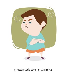 Angry Little Cute Girl Blowing Ears Stock Vector (Royalty Free ...