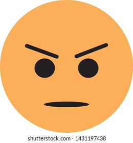 Angry Logo Emoji Isolated on White Background