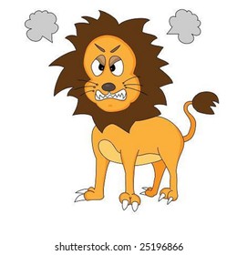 Angry Looking Cartoon Lion