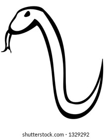 angry looking snake standing illustration in black and white