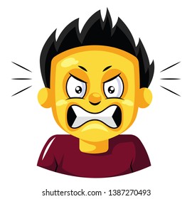 Angry looking young guy illustration vector on white background