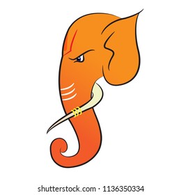 Angry lord ganesh illustration art.