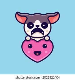 angry love dog for character, icon, logo, sticker and illustration.