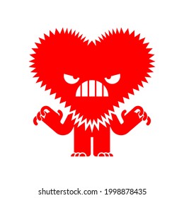 Angry love isolated. furious heart. vector illustration

