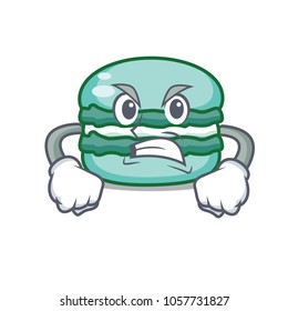 Angry macaron character cartoon style