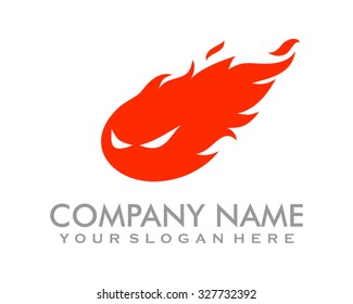 angry mad burning fire comets logo image character