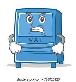 Angry mailbox character cartoon style