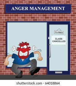 Angry man at the anger management help centre