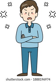 Angry man with arms crossed