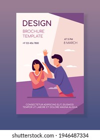 Angry Man Attacking Woman And Shouting At Her. Intimidation, Force, Anger Flat Vector Illustration. Harassment And Aggressive Behavior Concept For Banner, Website Design Or Landing Web Page