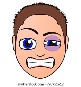 Angry man avatar on a white background, Vector illustration