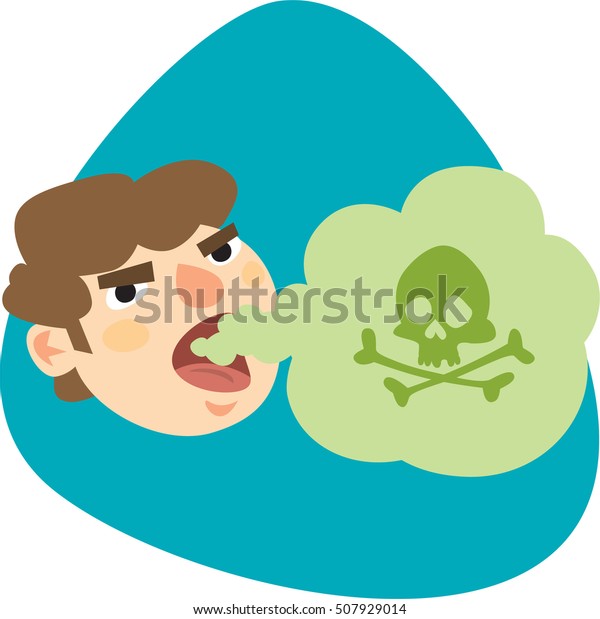 Angry Man Bad Mouth Breath Green Stock Vector (Royalty Free) 507929014