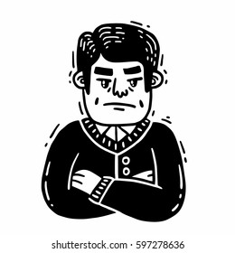 angry man black and white
