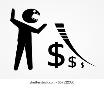 Angry man and crisis