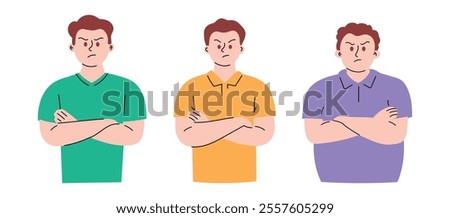 Angry Man with Crossed Arms