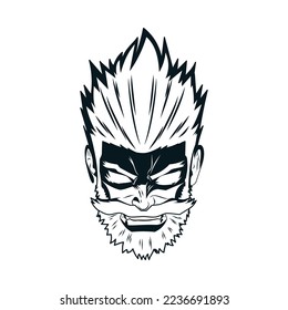 angry man face art drawing