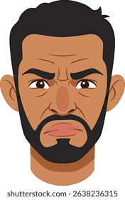 Angry Man Face Illustration Vector Graphic of a Frustrated Expression