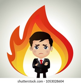 Angry man in fire