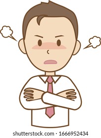 Angry man with folded arms