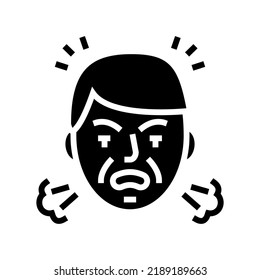 vector de icono de glifo de hombre enojado. signo de hombre enojado. ilustración de símbolo aislado