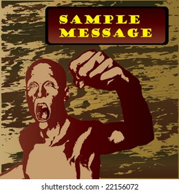 Angry Man, Grunge vector Background