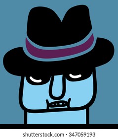 angry man with hat and sunglasses