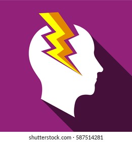 Angry man icon. Flat illustration of angry man vector icon for web