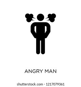 Angry Man icon. Angry Man symbol design from People collection. Simple element vector illustration on white background.