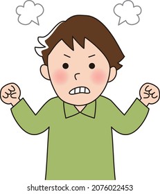 Angry man, illustration material (vector illustration)