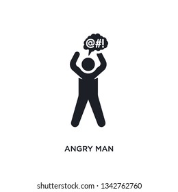 angry man isolated icon. simple element illustration from humans concept icons. angry man editable logo sign symbol design on white background. can be use for web and mobile