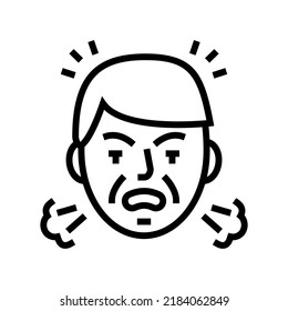 angry man line icon vector. angry man sign. isolated contour symbol black illustration