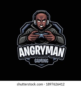 angry man Mascot Logo Template