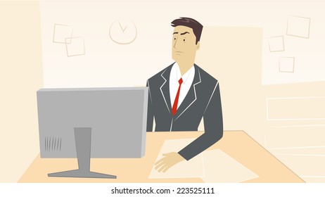 Angry man in the office