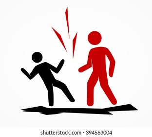 Angry man pushed the other man