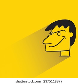 angry man with shadow on yellow background