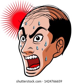 angry man shout amazing vector 