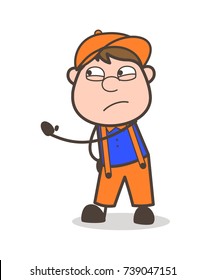 Angry Man Showing Slap Vector Illustration