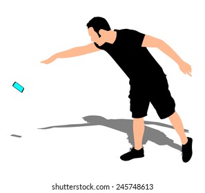 Angry Man Throwing His Mobile Phone, Vector 