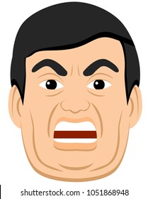 Angry man vector icon