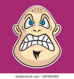 angry man in vector for sticker