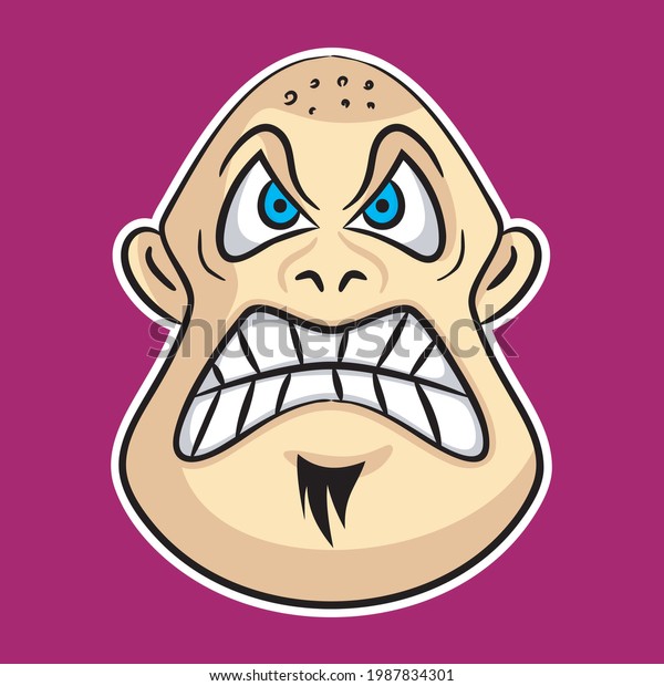 Angry Man Vector Sticker Stock Vector (Royalty Free) 1987834301 ...