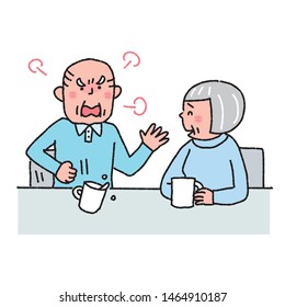 An angry man and woman illustration