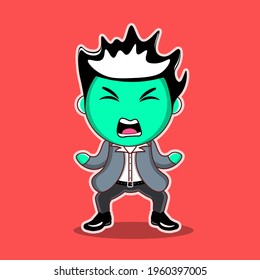 angry manager cartoon vector illustration