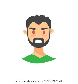 Angry Man.flat vector graphic in white background