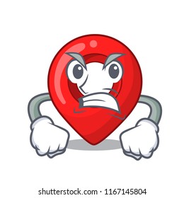 Angry map pointer navigation pin mascot cartoon