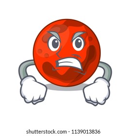Angry mars planet mascot cartoon