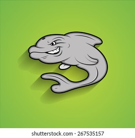 Angry Mascot Dolphin Vector