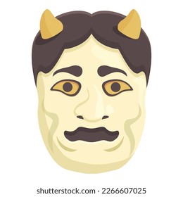 Angry mask icon cartoon vector. Japan face. Asian god