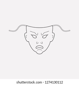 Angry mask icon line element. Vector illustration of angry mask icon line isolated on clean background for your web mobile app logo design.